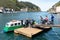 ferry at village at the coast Pasaia Donibane, Gipuzkoa, in Basque Country, Spain