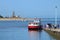 Ferry, yachts, River Wyre estuary, Fleetwood