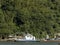 Ferryboat makes the crossing of cars through the Bertioga channel