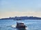 Ferryboats crossing the Bosphorus. Istanbul, Turkey.