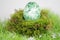 Fertility symbol, easter egg marbled with algae powder, fully organic