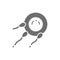 Fertilization of egg with sperm, fertility grey icon.