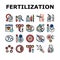 Fertilization Treat Collection Icons Set Vector