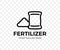 Fertilizers and pesticides, bag and pile, linear graphic design