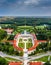 Fertod, Hungary - Aerial panoramic view of the beautiful Esterhazy Castle Esterhazy-kastely and garden in Fertod