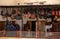 FES, MOROCCO - ARIL 10, 2023 - A typical leather shop on the roof of a tannery in the medina of Fes