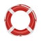 Fesaver, lifebelt, lifebuoy with rope on white