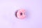 Fesh Pink Donut With Coffee Americano Flat Lay Top View Donut and Coffee Toned