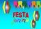 Festa junina background holiday. Latin American holiday, the June party of Brazil, blue sky the background. Multi color Vector