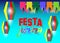 Festa junina background holiday. Latin American holiday, the June party of Brazil, blue sky the background. Multi color Vector