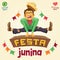 Festa Junina Brazilian June Party - Happy peasant jumping over
