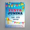 festa junina celebration poster flyer design with garlands decor