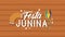 festa junina lettering animation with kite and accordion