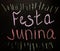 Festa Junina photo background with copy space for text. Traditional brazilian holiday. Traditional brazil celebration. Chalk