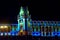 Festival circle of light -Grand Palace, Tsaritsyno. Color video-mapping on the walls of the palace.