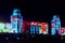 Festival circle of light -Grand Palace, Tsaritsyno. Color video-mapping on the walls of the palace.