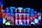 Festival circle of light -Grand Palace, Tsaritsyno. Color video-mapping on the walls of the palace.