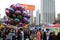 Festival crowd in CNY flower market in victoria park