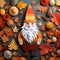 Festival Season Gnome: Autumn Style Paper Sculpture Illustration