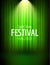 Festival show poster with spotlight. concert event, theater show design. Vector stage curtain. Poster flyer template with Light.