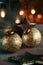 Festive antique christmas balls