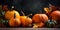 Festive autumn decor of pumpkins berries and leaves 1