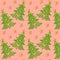 festive background with Christmas tree of Celtic weave pattern