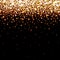 Festive background, gold confetti on black background, gold particles falling, glitter, stars shining, elegant, Christmas, party