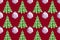 Festive background with paper Christmas trees and balls