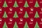 Festive background with paper Christmas trees and Santa`s boots