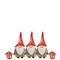 Festive background three gnomes with lanterns. Background with copy space for text. Perfect for invitations, cards