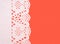 Festive background white paper doily on textured red background