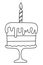 Festive Birthday Cake Coloring Page For Kids' Creativity