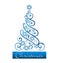 Festive blue Christmas tree icon logo