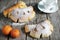 Festive bread buns filled with citrus cream, coffee time