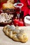 Festive bread on jute table cloth