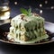 Festive Bread Pudding With Green Frosting And Sprinkles