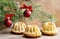 Festive breads under christmas tree.