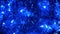 Festive bright Christmas background of garland and blinking light bulbs. Concept. Close up of New Year blue tinsel, home