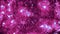 Festive bright Christmas background of garland and blinking light bulbs. Concept. Close up of New Year pink tinsel, home