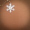 A festive brown background with a snowflake. There is room for text. Flat lay. Christmas and New Year concept