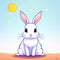 Festive Bunny in a Colorful Springtime Celebration. Generative Ai