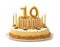 Festive cake with golden candles - Number 10