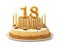 Festive cake with golden candles - Number 18