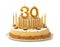 Festive cake with golden candles - Number 30