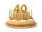 Festive cake with golden candles - Number 40