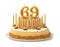 Festive cake with golden candles - Number 69