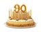 Festive cake with golden candles - Number 90