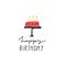 Festive cake and Happy Birthday phrase illustration