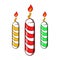Festive candles icon, cartoon style